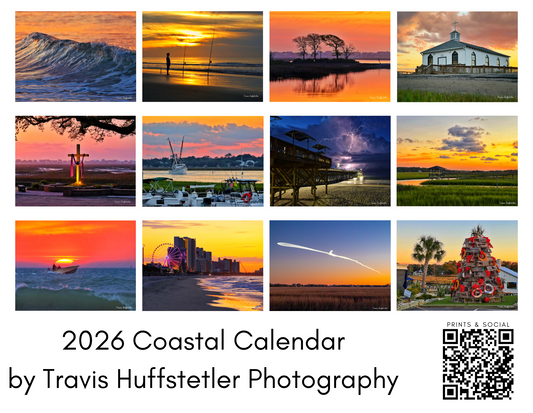 2026 Coastal Wall Calendar by Travis Huffstetler *PREORDER*