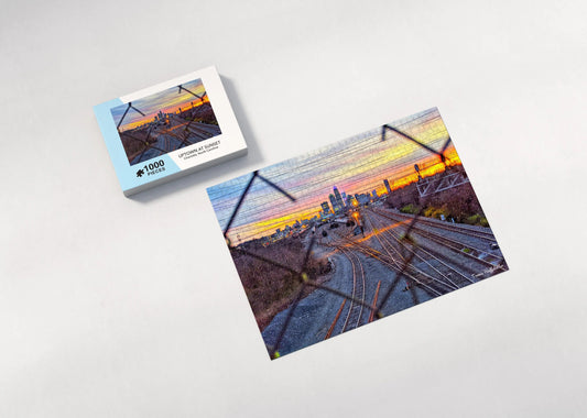 Jigsaw Puzzle Charlotte Queen City Sunset - 1000 Pieces Puzzle - Travis Huffstetler Photography