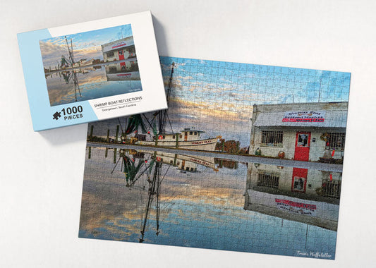 Jigsaw Puzzle Shrimp Boat Reflections - 1000 Pieces Puzzle - Travis Huffstetler Photography