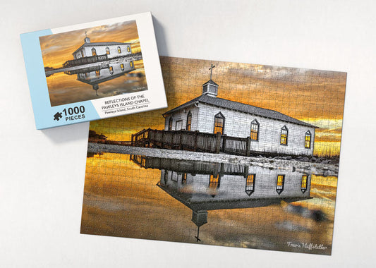 Jigsaw Puzzle Reflections of the Pawleys Island Chapel - 500 Pieces Puzzle - Travis Huffstetler Photography