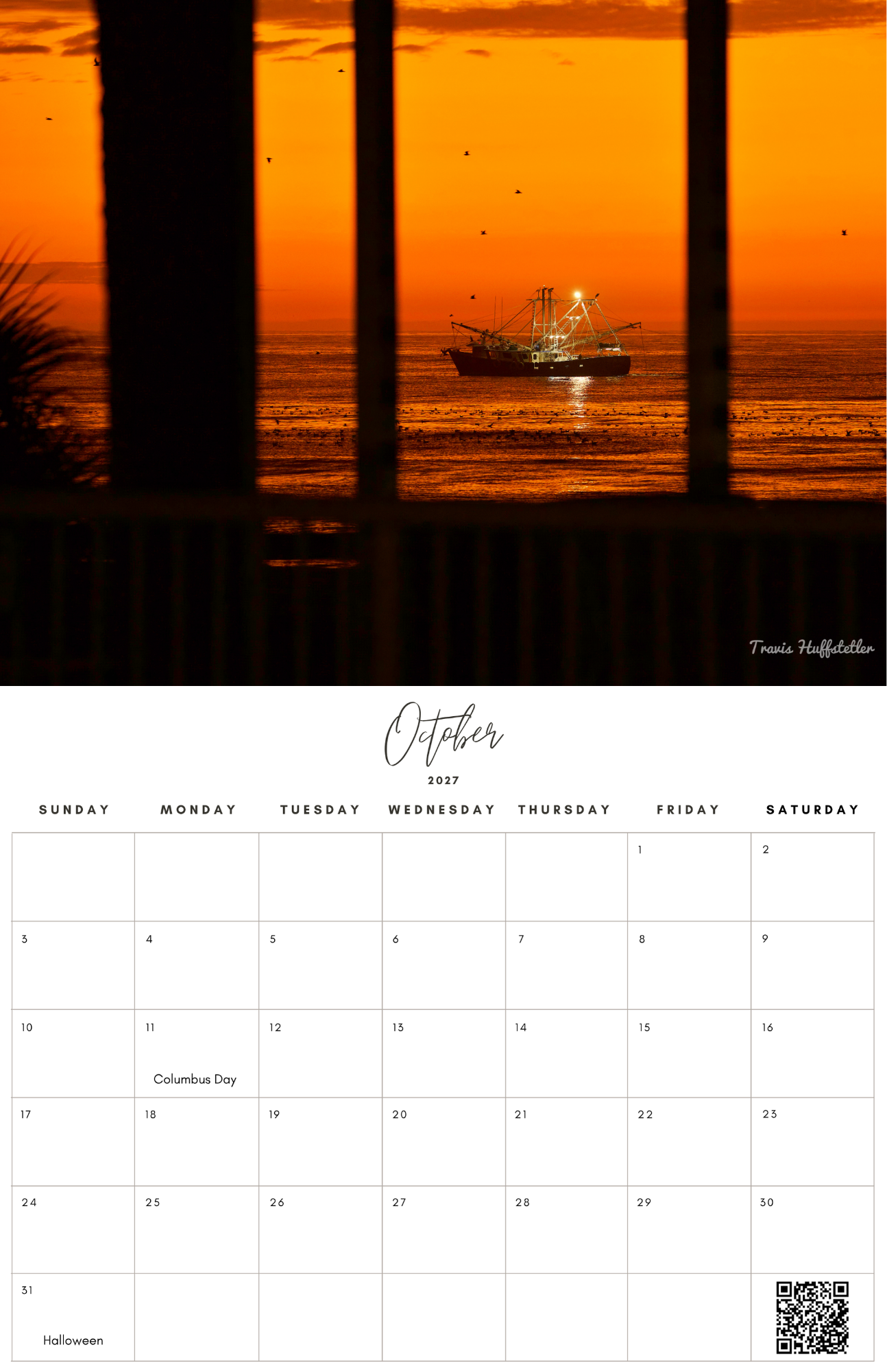 (PRE-SALE) 2027 Coastal Wall Calendar by Travis Huffstetler