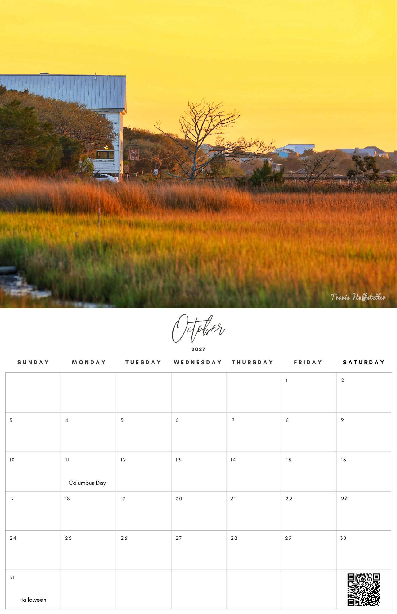 (PRE-SALE) 2027 Pawleys Island Calendar by Travis Huffstetler