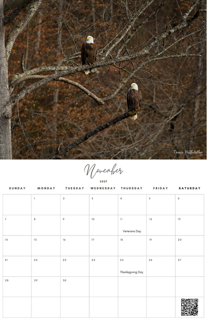 (PRE-SALE) 2027 Bald Eagles Wall Calendar by Travis Huffstetler