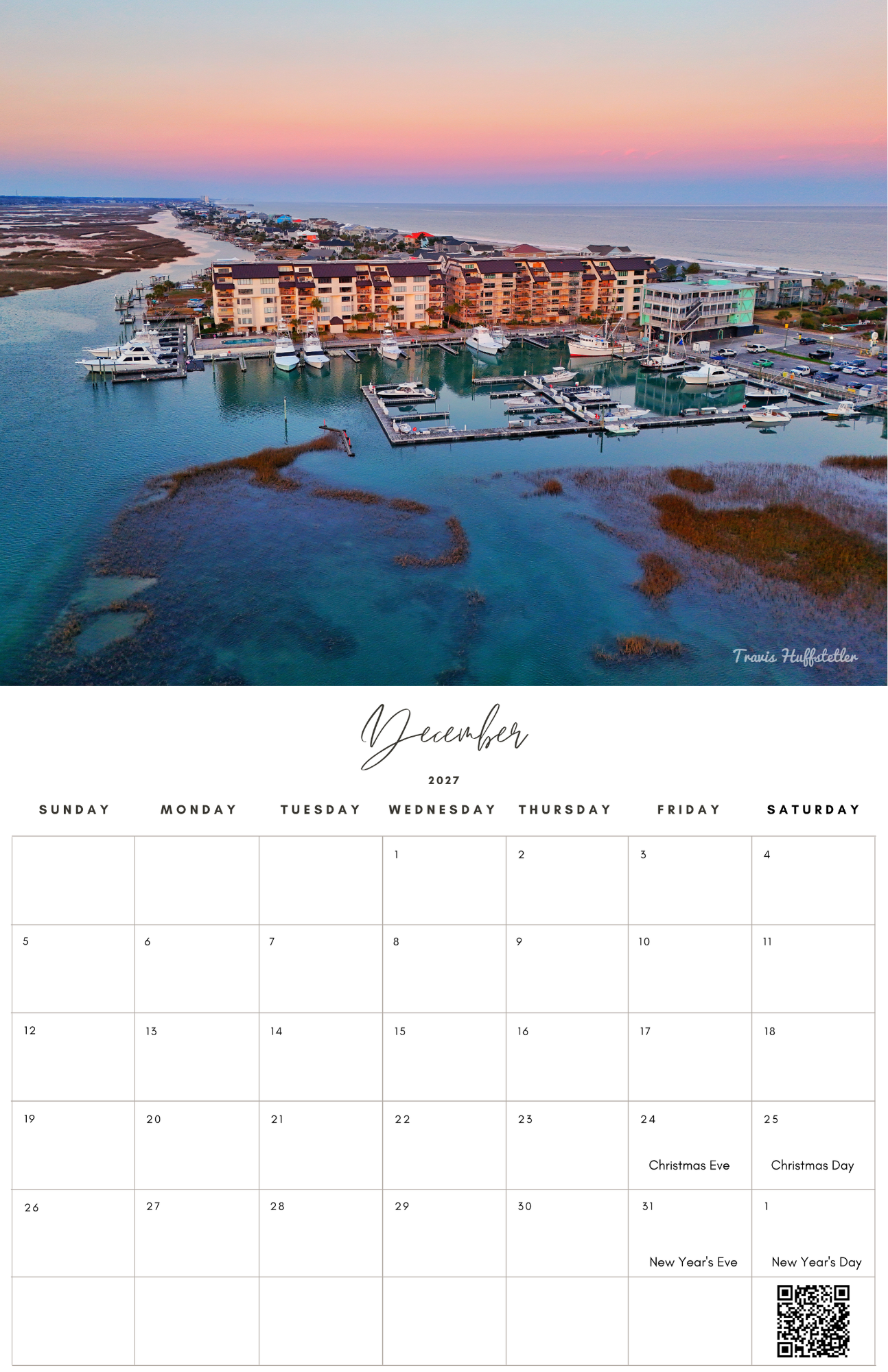 (PRE-SALE) 2027 Coastal Wall Calendar by Travis Huffstetler