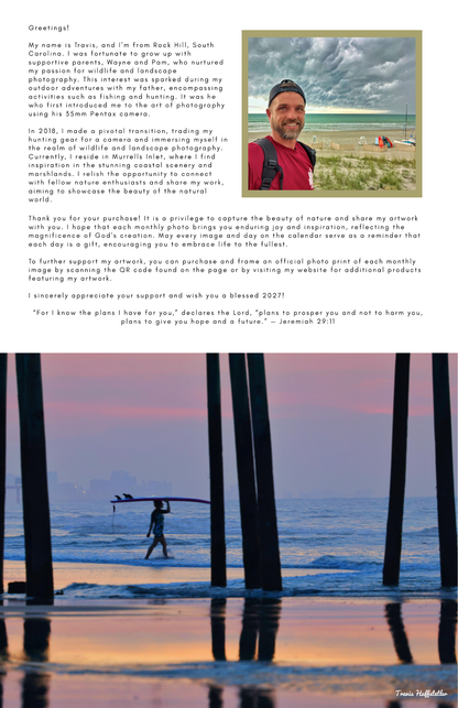(PRE-SALE) 2027 Murrells Inlet & Garden City Calendar by Travis Huffstetler