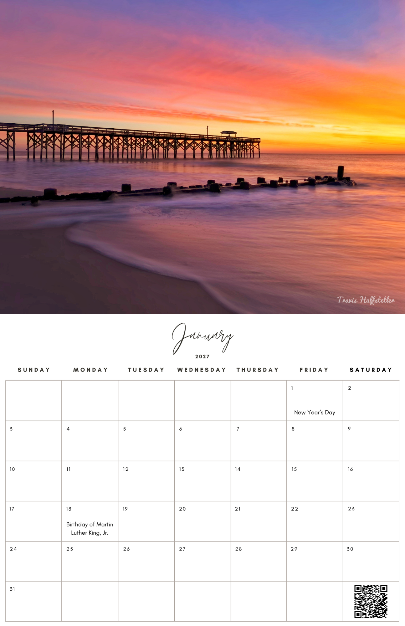(PRE-SALE) 2027 Pawleys Island Calendar by Travis Huffstetler