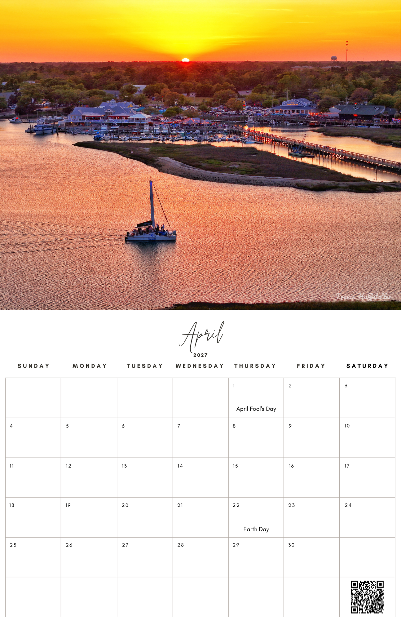 (PRE-SALE) 2027 Coastal Wall Calendar by Travis Huffstetler