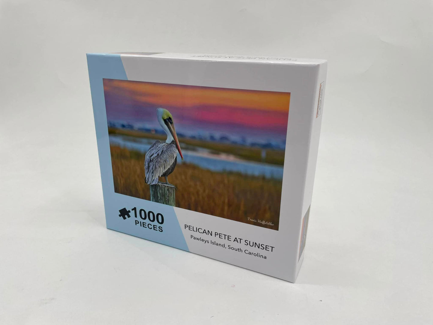 1000 Piece Jigsaw Puzzle of "Pelican Pete at Sunset"