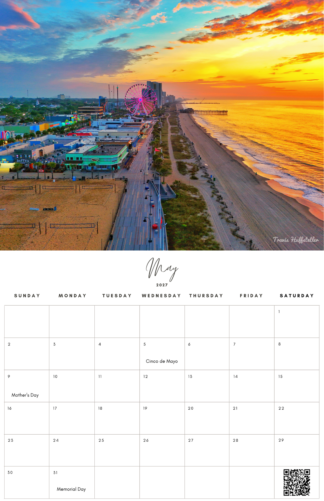 (PRE-SALE) 2027 Coastal Wall Calendar by Travis Huffstetler