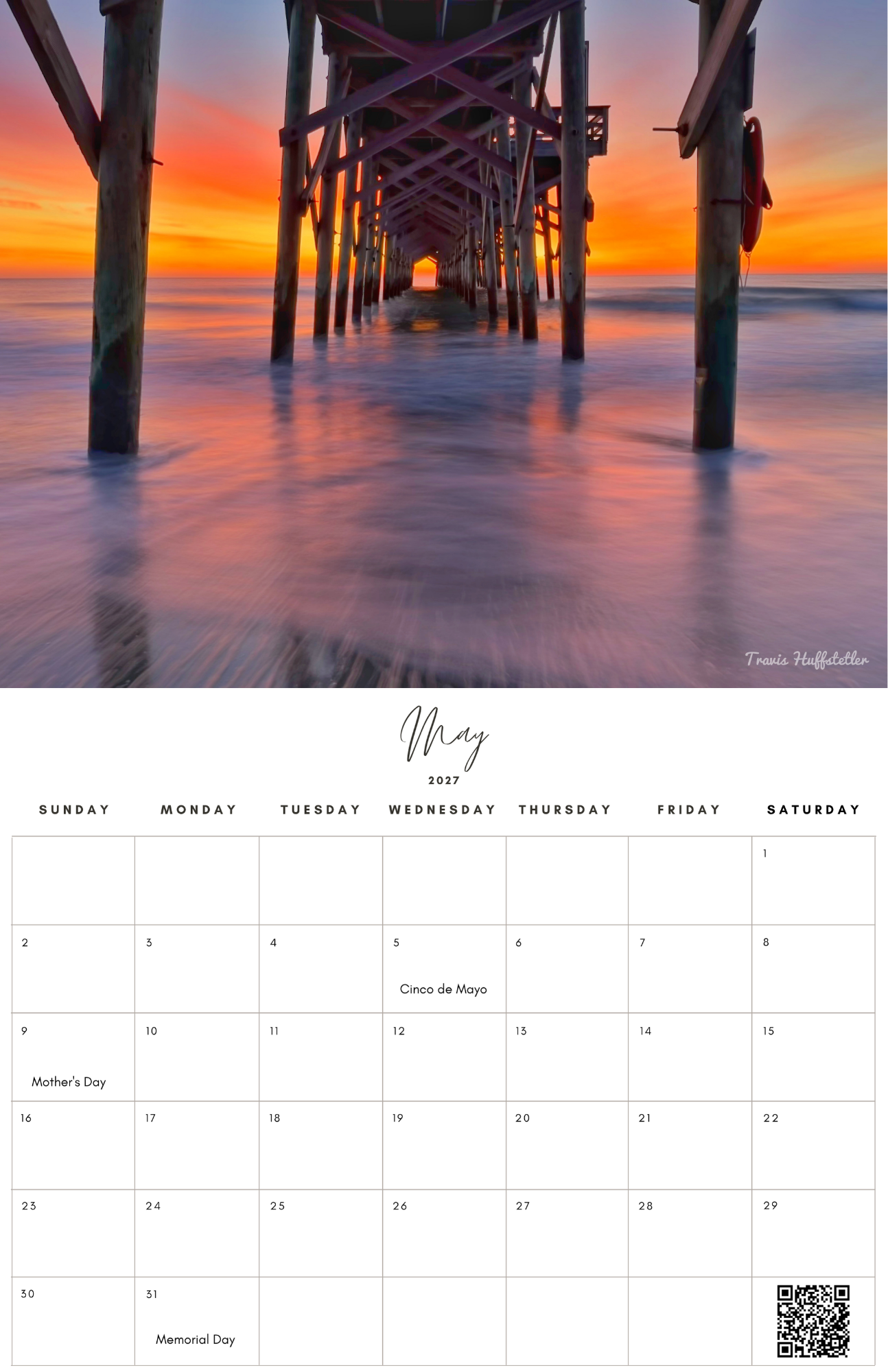 (PRE-SALE) 2027 Pawleys Island Calendar by Travis Huffstetler
