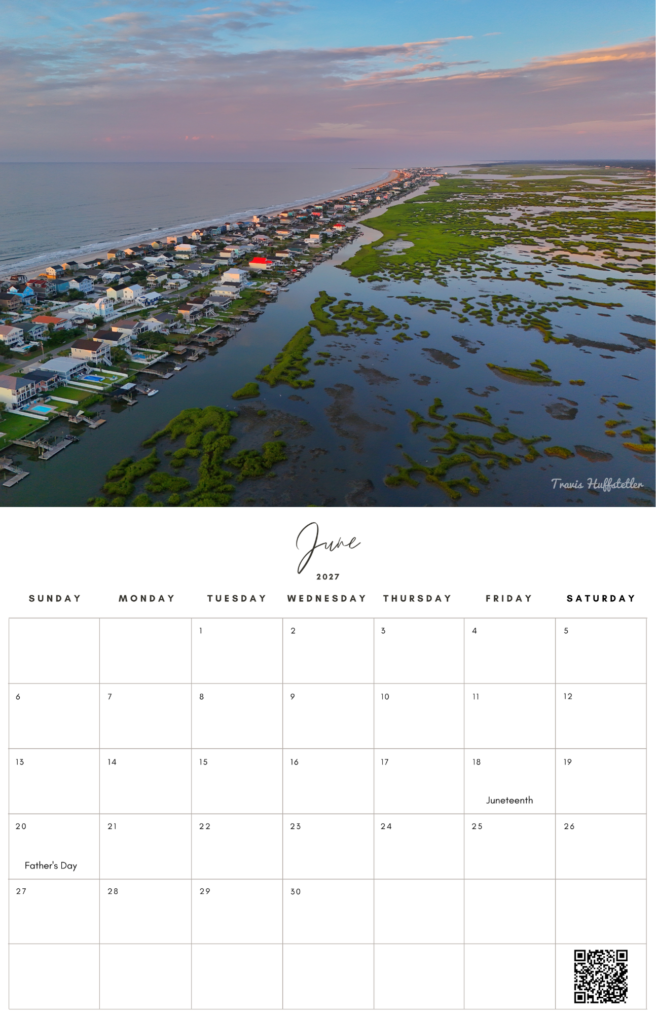 (PRE-SALE) 2027 Coastal Wall Calendar by Travis Huffstetler
