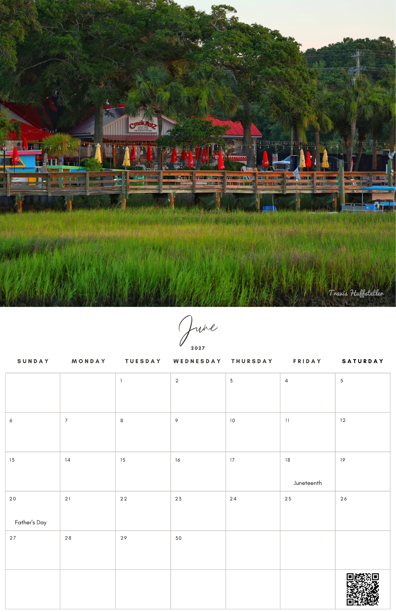 (PRE-SALE) 2027 Murrells Inlet & Garden City Calendar by Travis Huffstetler
