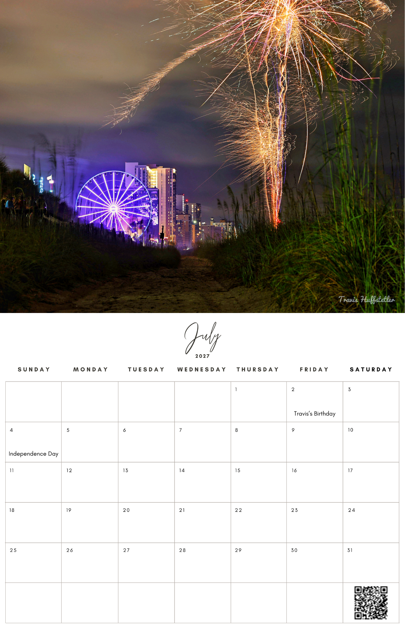 (PRE-SALE) 2027 Coastal Wall Calendar by Travis Huffstetler