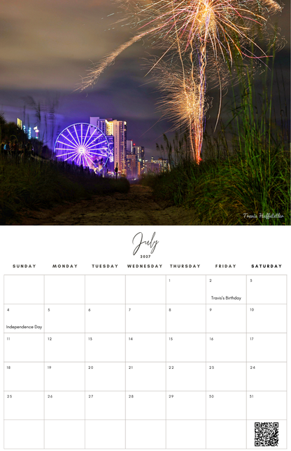 (PRE-SALE) 2027 Coastal Wall Calendar by Travis Huffstetler