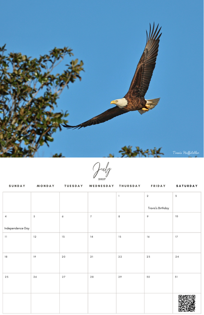 (PRE-SALE) 2027 Bald Eagles Wall Calendar by Travis Huffstetler