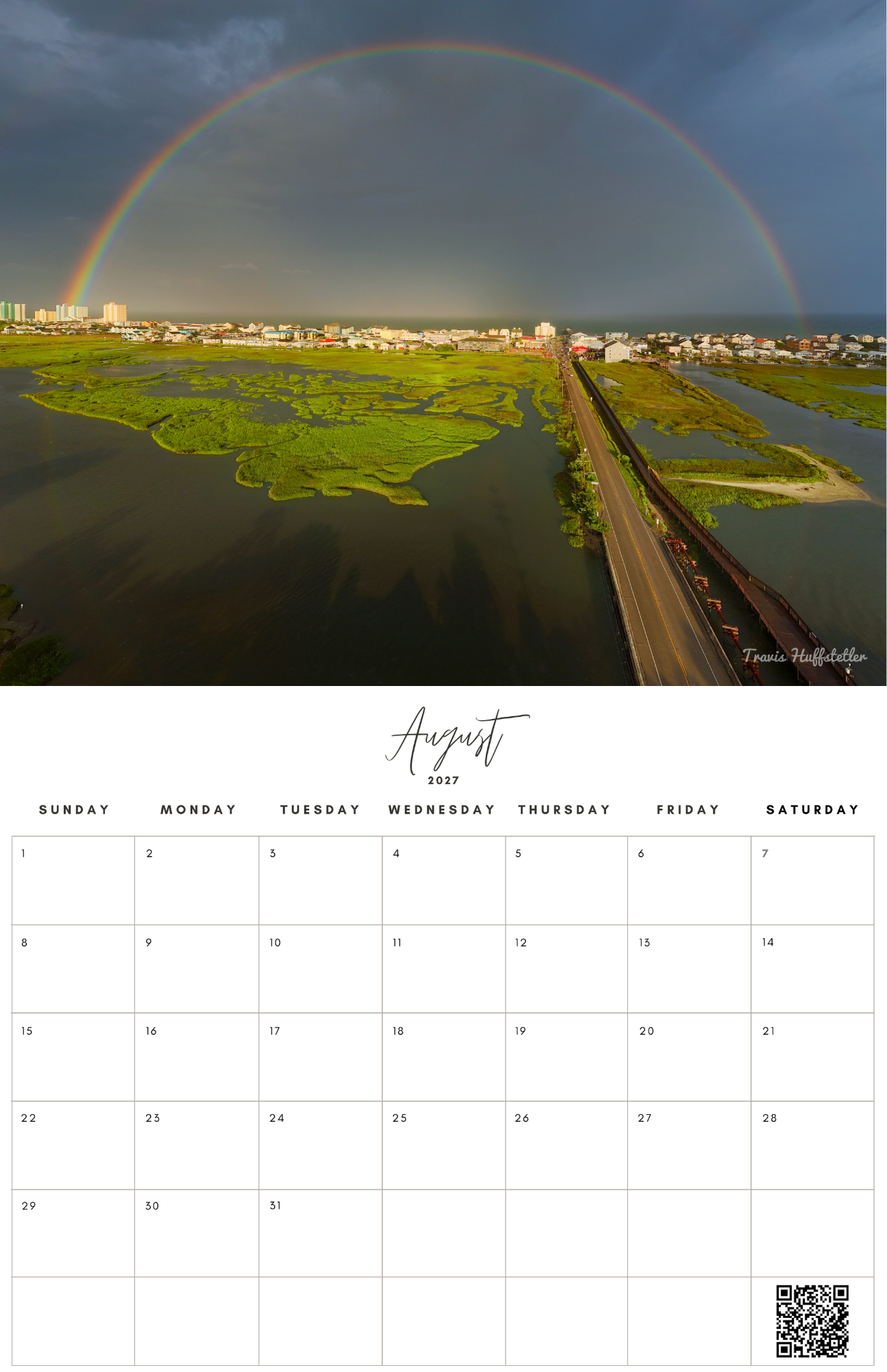 (PRE-SALE) 2027 Coastal Wall Calendar by Travis Huffstetler