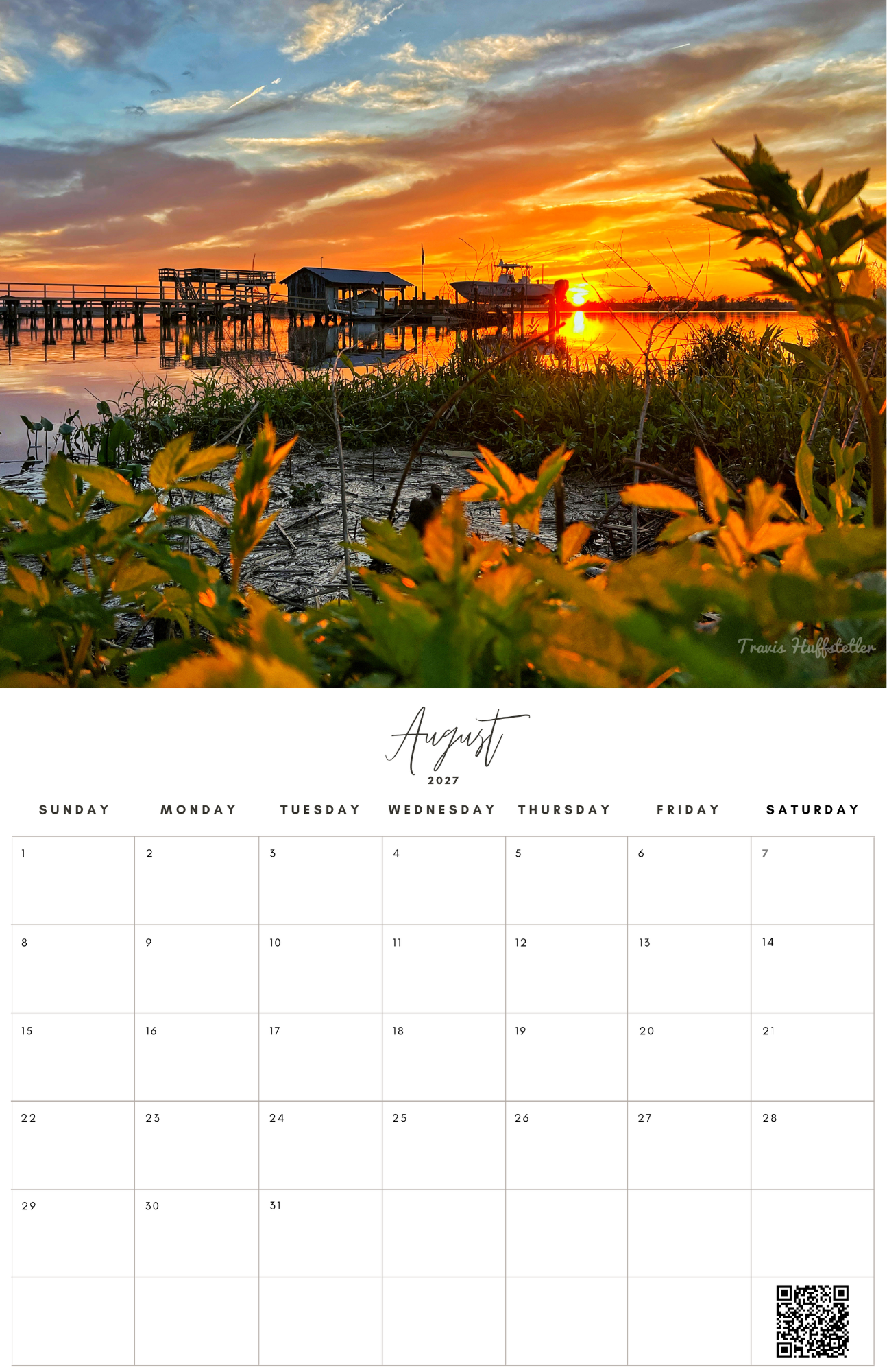(PRE-SALE) 2027 Pawleys Island Calendar by Travis Huffstetler