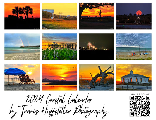 2024 Coastal Wall Calendar by Travis Huffstetler Photography